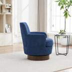 29.3 Upholstered Swivel Barrel Chair with Stainless Steel Base