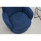 29.3 Upholstered Swivel Barrel Chair with Stainless Steel Base