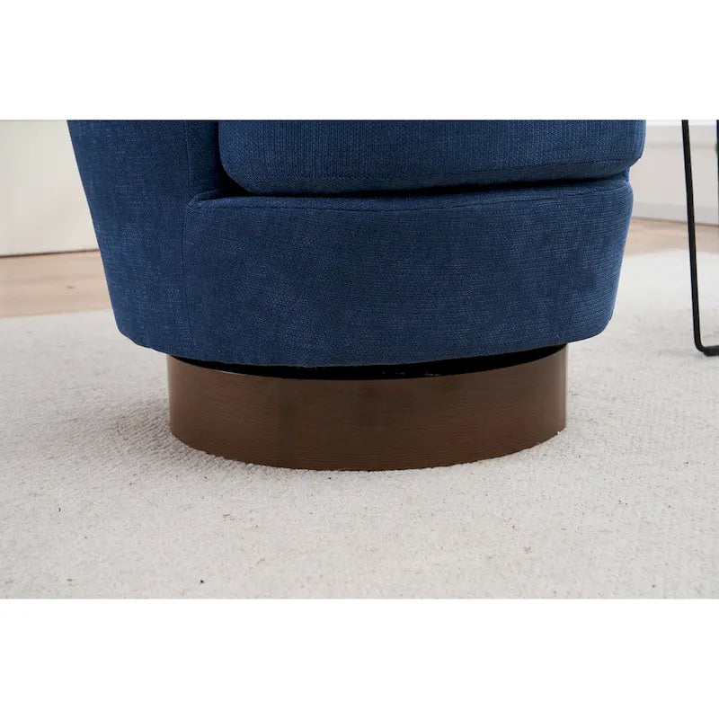 29.3 Upholstered Swivel Barrel Chair with Stainless Steel Base