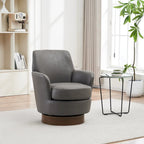 29.3 Upholstered Swivel Barrel Chair with Stainless Steel Base