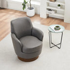 29.3 Upholstered Swivel Barrel Chair with Stainless Steel Base