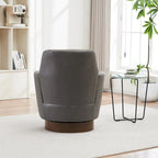29.3 Upholstered Swivel Barrel Chair with Stainless Steel Base