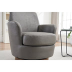 29.3 Upholstered Swivel Barrel Chair with Stainless Steel Base
