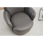 29.3 Upholstered Swivel Barrel Chair with Stainless Steel Base