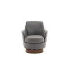 29.3 Upholstered Swivel Barrel Chair with Stainless Steel Base
