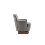 29.3 Upholstered Swivel Barrel Chair with Stainless Steel Base