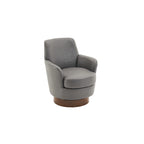 29.3 Upholstered Swivel Barrel Chair with Stainless Steel Base