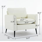 Cat paw leather upholstered sofa 1PC Cream White