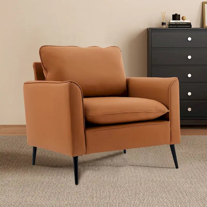 Cat paw leather upholstered sofa 1PC Cream White