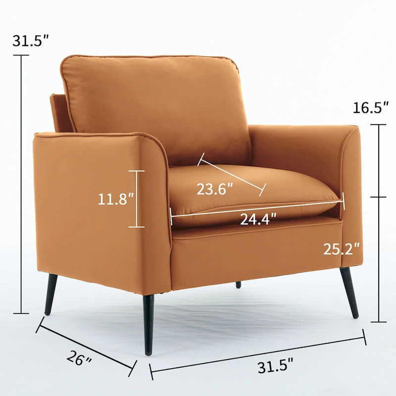 Cat paw leather upholstered sofa 1PC Cream White