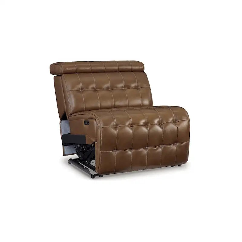 Medium Brown 5-Seat Power Reclining Sectional | Mid-Century Modern Style