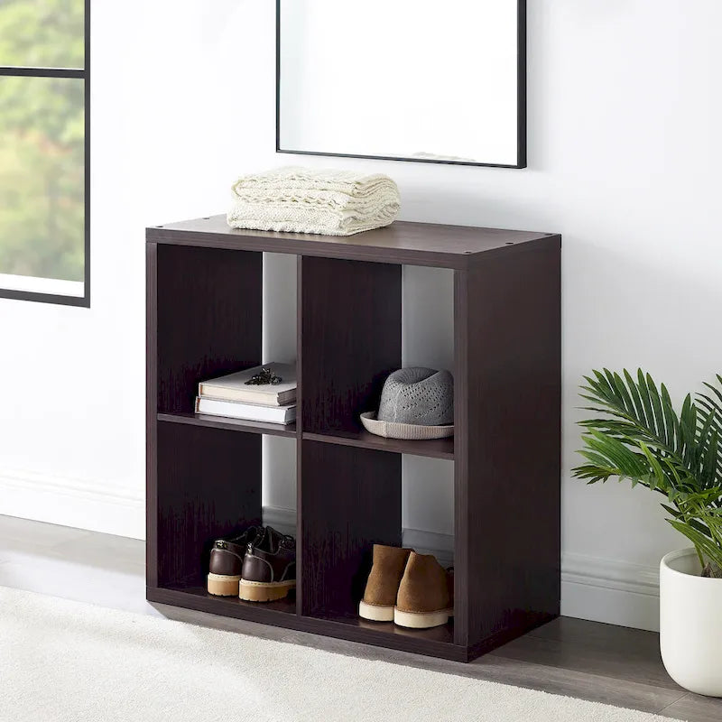 Four Cube Storage Cabinet - 30 - Espresso Brown