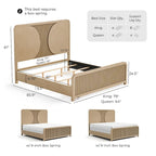 Natural Wood Fluted Panel Bed | King / Queen | Sleeps 2