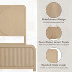 Natural Wood Fluted Panel Bed | King / Queen | Sleeps 2