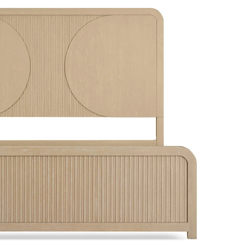 Natural Wood Fluted Panel Bed | King / Queen | Sleeps 2