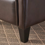 Brown Tufted Bonded Leather Club Chair – Single Seat