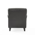 Brown Tufted Bonded Leather Club Chair – Single Seat