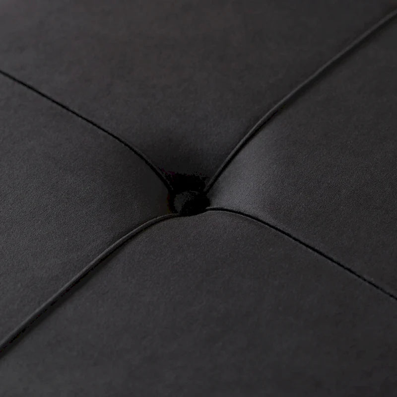 Round Velvet Ottoman Stool Raised with Hairpin Gold Base