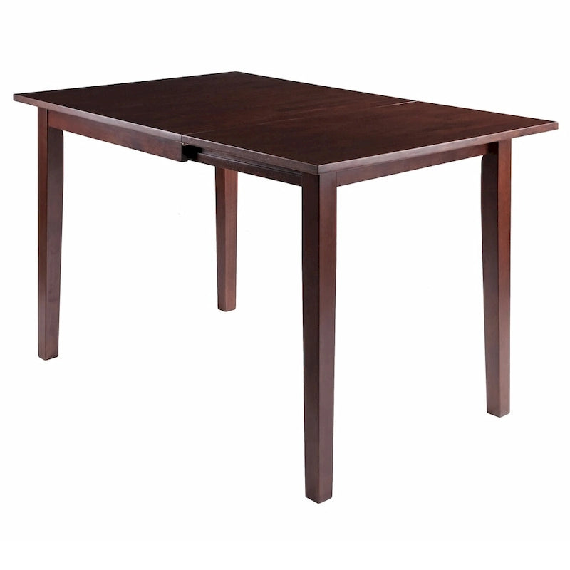 Walnut Brown Dining Table with Dropleaf Extension - N/A