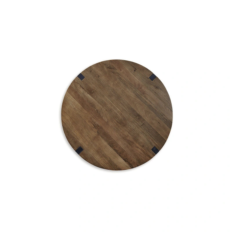 Brown/Black Mango Wood Coffee Table, 44"W x 44"D x 19"H, Seats 4