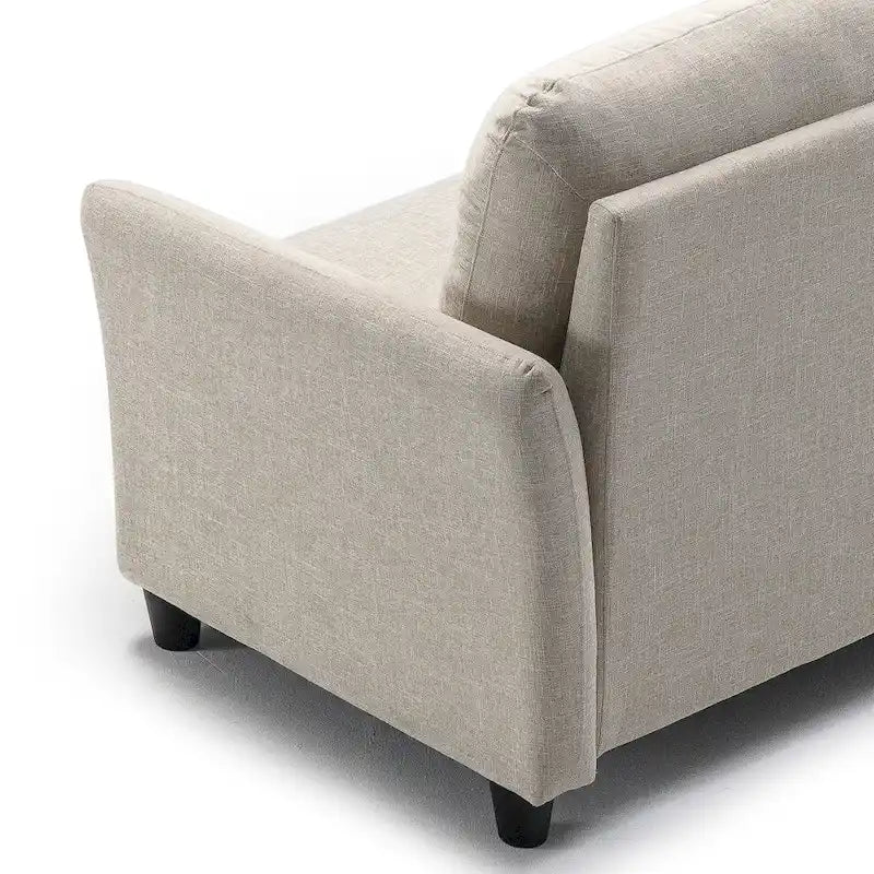Gray Tufted 3-Seater Sofa with Flared Arms