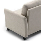 Gray Tufted 3-Seater Sofa with Flared Arms