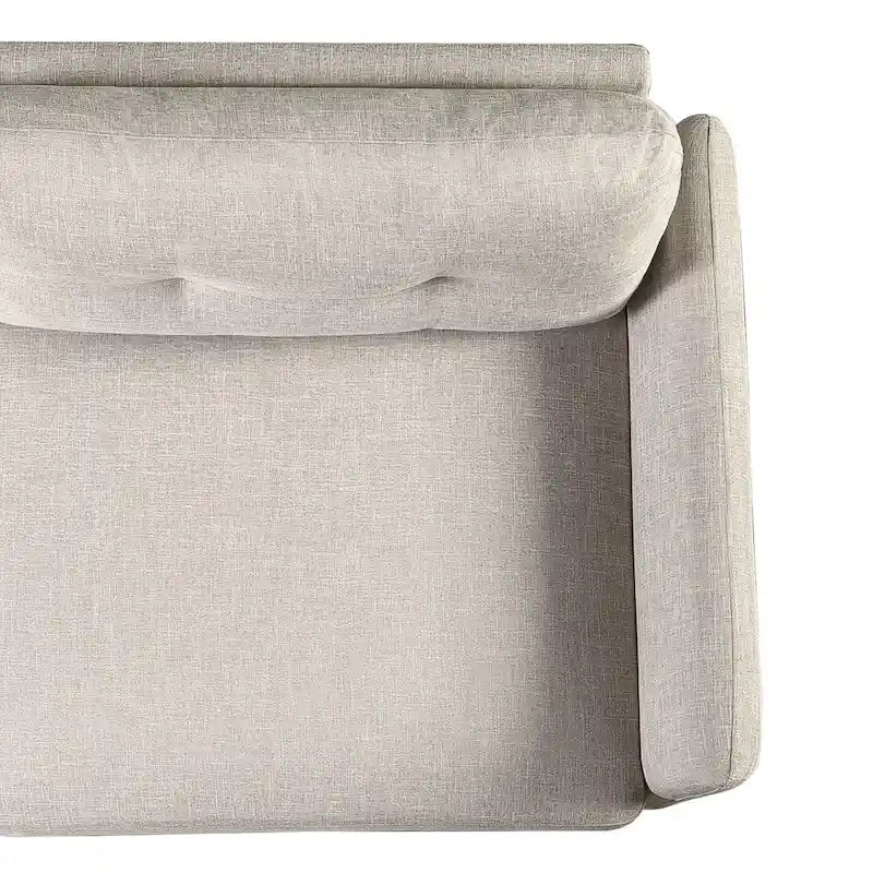Gray Tufted 3-Seater Sofa with Flared Arms