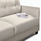 Gray Tufted 3-Seater Sofa with Flared Arms