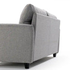 Gray Tufted 3-Seater Sofa with Flared Arms