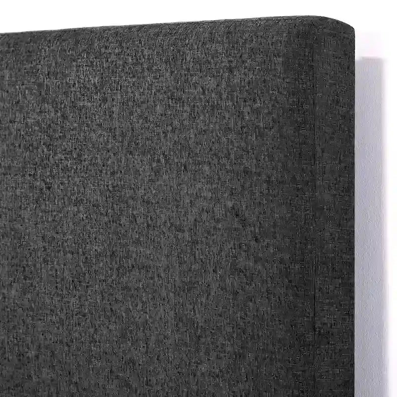 Dark Grey Upholstered Panel Platform Bed, Queen/King, 2-Person