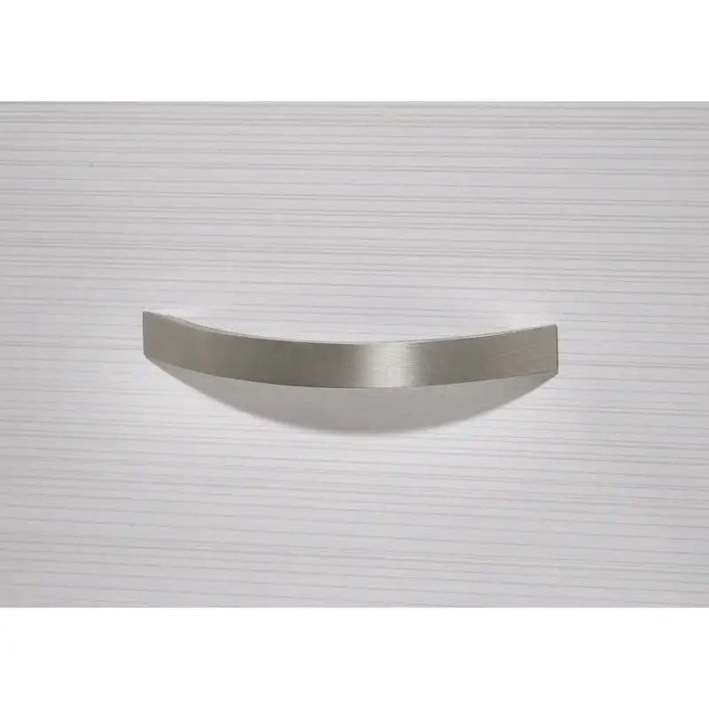 Contemporary Panel Bedroom Set in White Finish with Panel Bed, Dresser, Mirror, 2 Night Stands