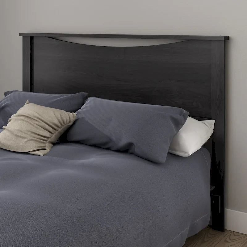 Grey Queen/Full Headboard – Curved Design, Fits 1–2 Users
