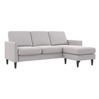 Light Gray Linen Reversible L-Shape Sectional Sofa for 3–4 People
