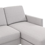 Light Gray Linen Reversible L-Shape Sectional Sofa for 3–4 People