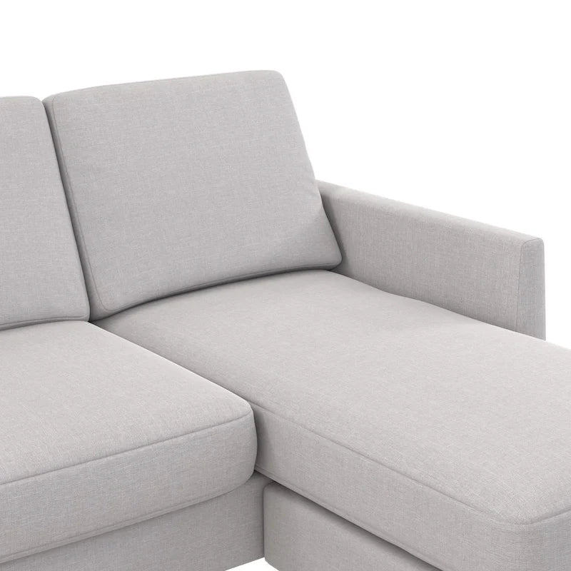 Light Gray Linen Reversible L-Shape Sectional Sofa for 3–4 People