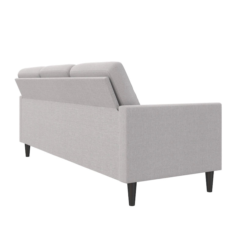 Light Gray Linen Reversible L-Shape Sectional Sofa for 3–4 People