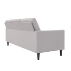 Light Gray Linen Reversible L-Shape Sectional Sofa for 3–4 People