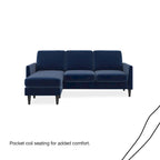 Light Gray Linen Reversible L-Shape Sectional Sofa for 3–4 People