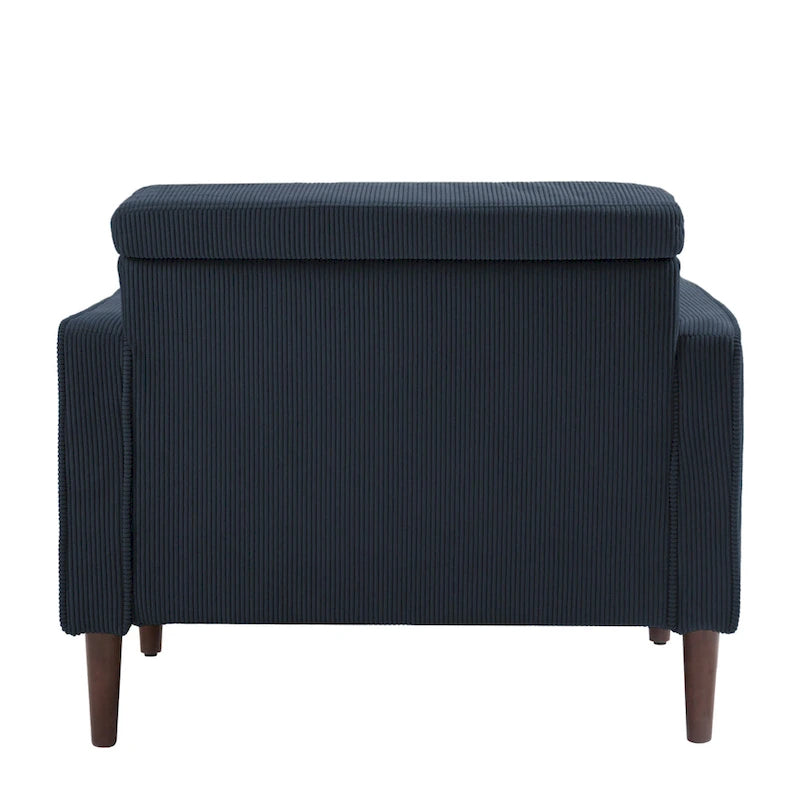 2 Pack Modern Corduroy Wide Armchair with Bolster Pillows