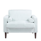 2 Pack Modern Corduroy Wide Armchair with Bolster Pillows