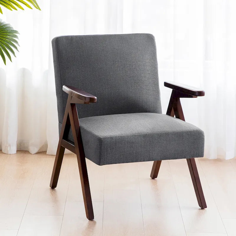 Mid Century Modern Armchair Grey /Blue/ White Upholstered Accent Chair for Living Room, Bedroom