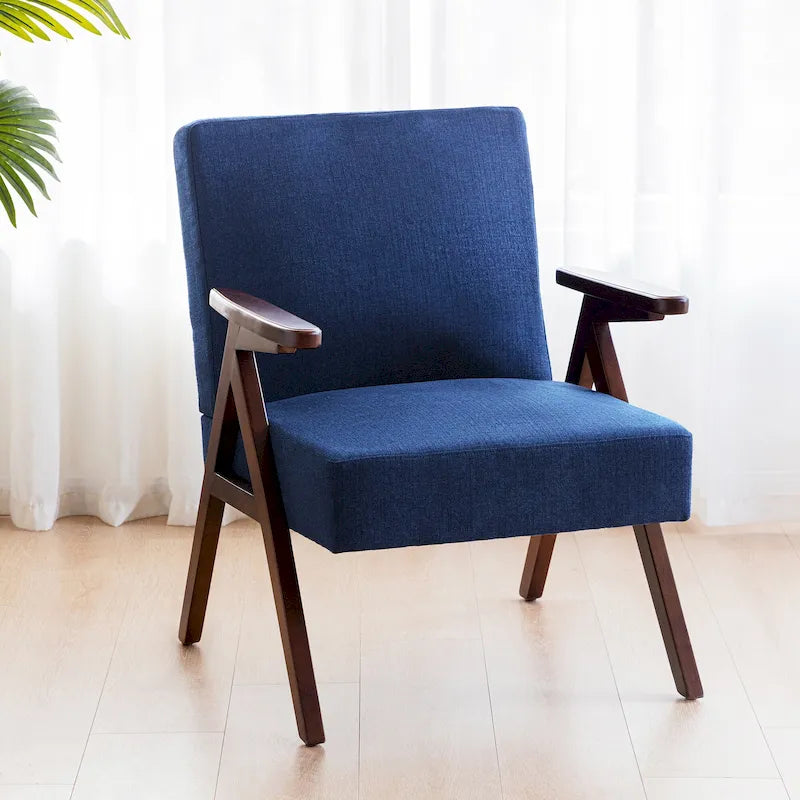 Mid Century Modern Armchair Grey /Blue/ White Upholstered Accent Chair for Living Room, Bedroom