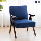 Mid Century Modern Armchair Grey /Blue/ White Upholstered Accent Chair for Living Room, Bedroom