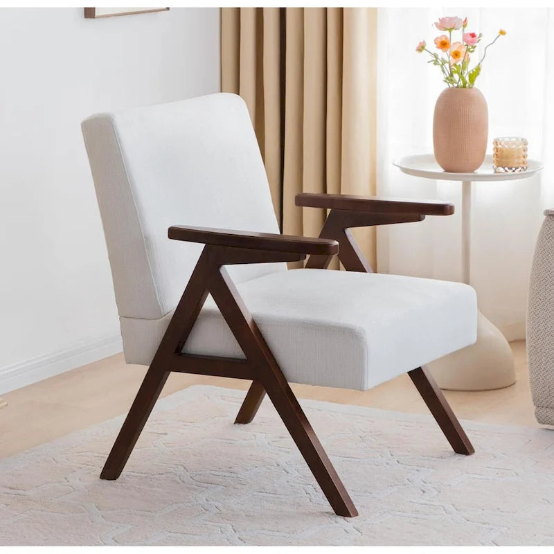 Mid Century Modern Armchair Grey /Blue/ White Upholstered Accent Chair for Living Room, Bedroom