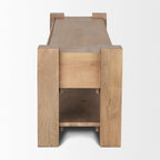 Light Brown Solid Mango Wood Media Console with 2 Drawers