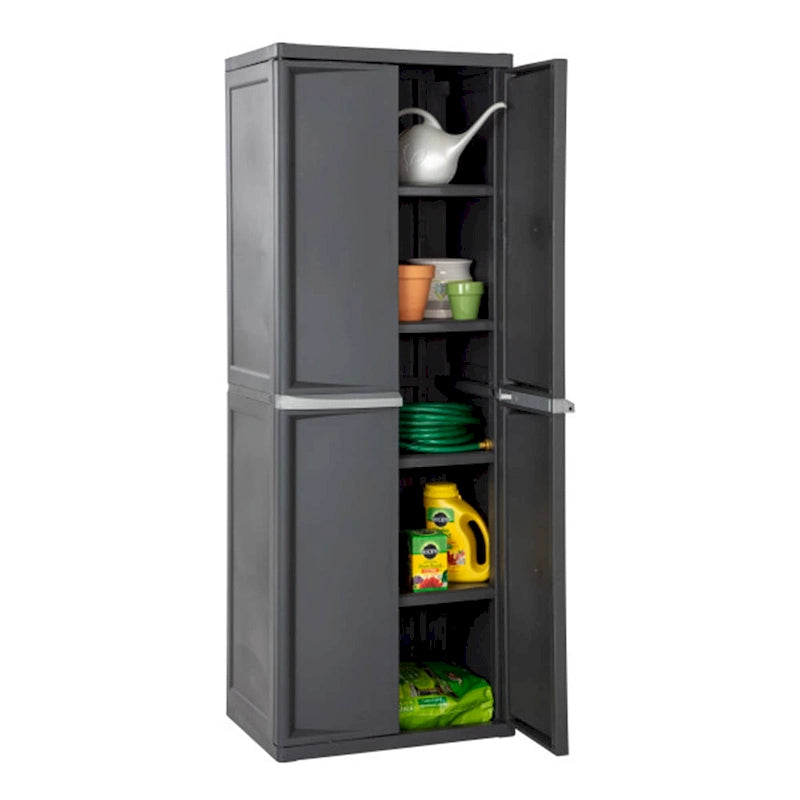 Gray 4-Shelf Storage Cabinet with Doors, 2-Pack