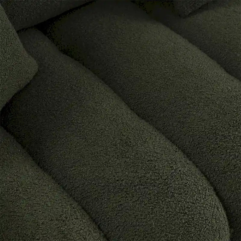 Upholstered Teddy Fabric Sofa with 3 Pillows and Solid Wood Frame