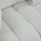 Upholstered Teddy Fabric Sofa with 3 Pillows and Solid Wood Frame