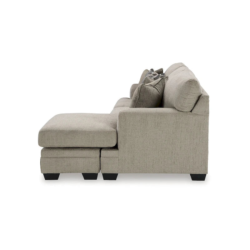 Gray Polyester Reversible Sofa Chaise – Seats 2–3