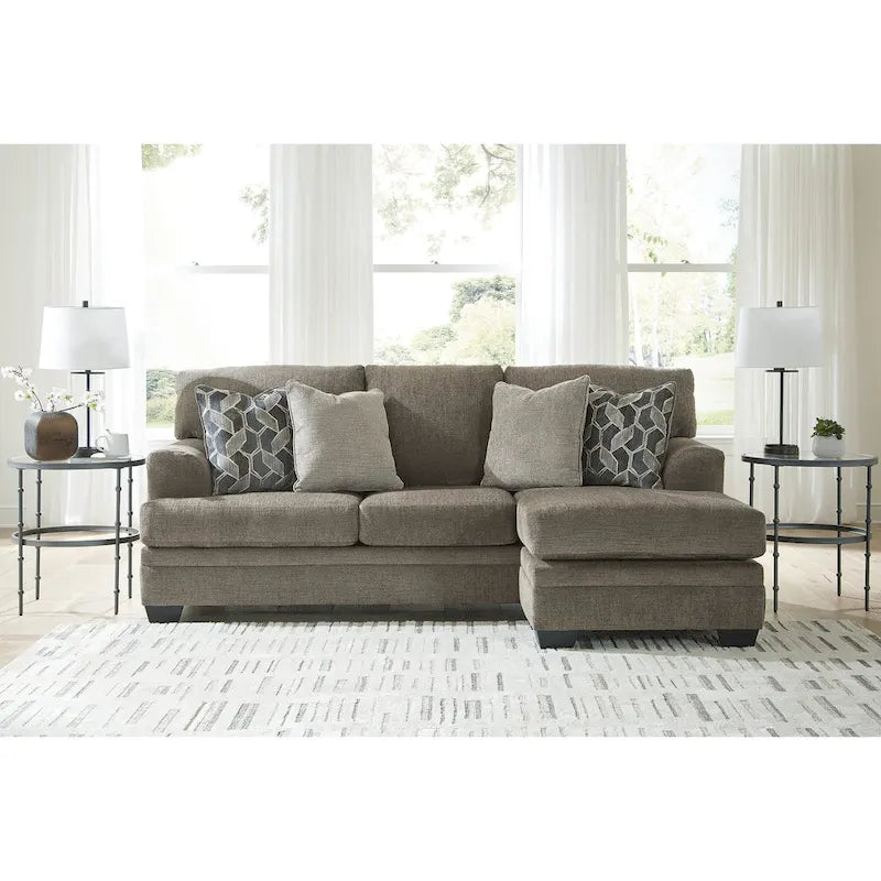 Gray Polyester Reversible Sofa Chaise – Seats 2–3